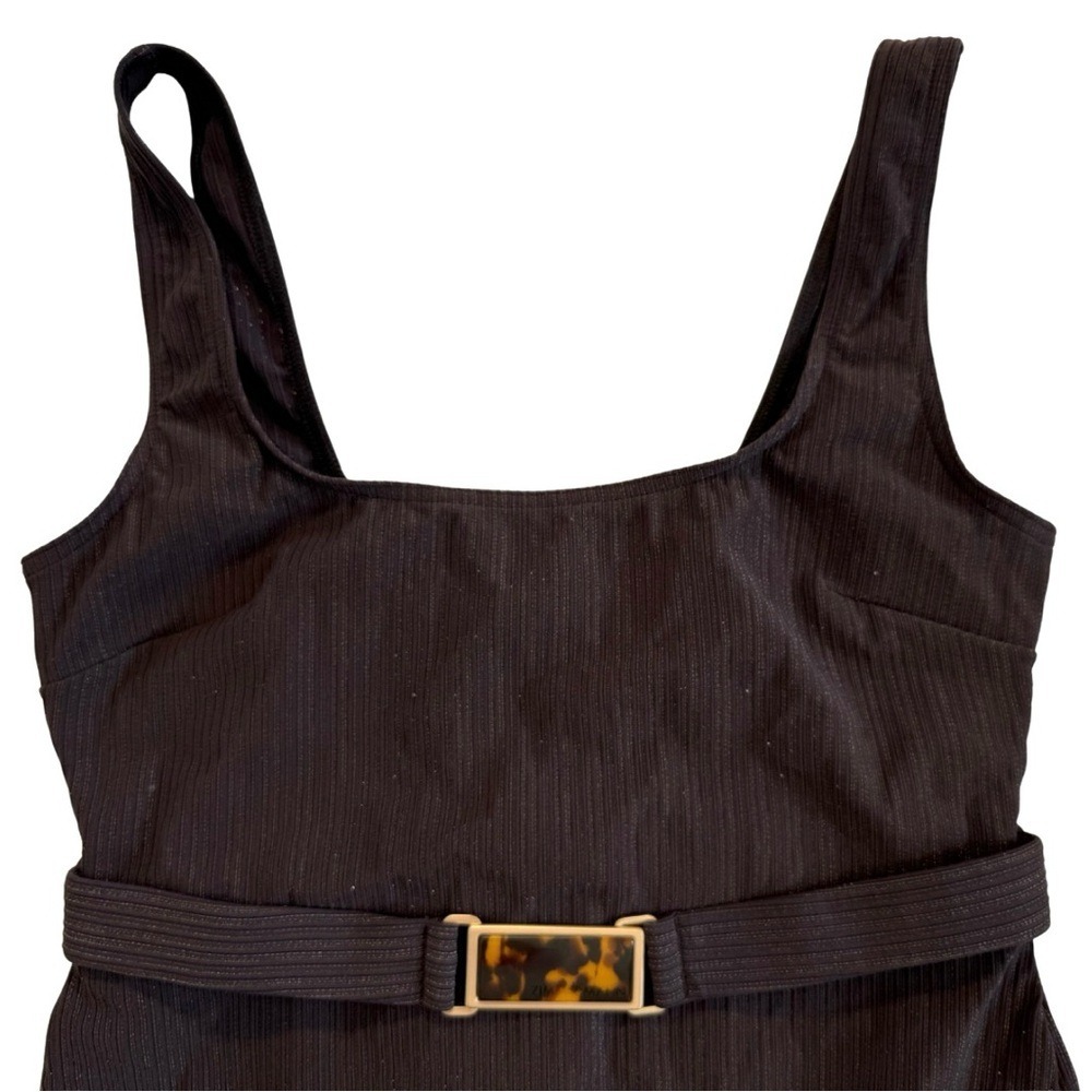 Zimmerman NWT 3 Large Laurel Ribbed Belted One-Piece Swimsuit Chocolate Brown - Picture 5 of 11